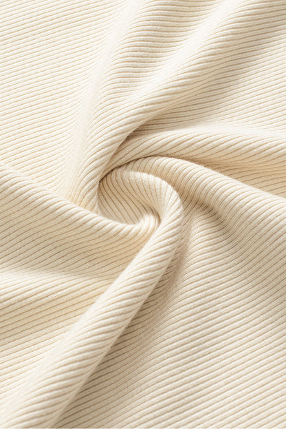 Weiße Paillettenbluse mit Glockenärmeln und Rundhalsausschnitt