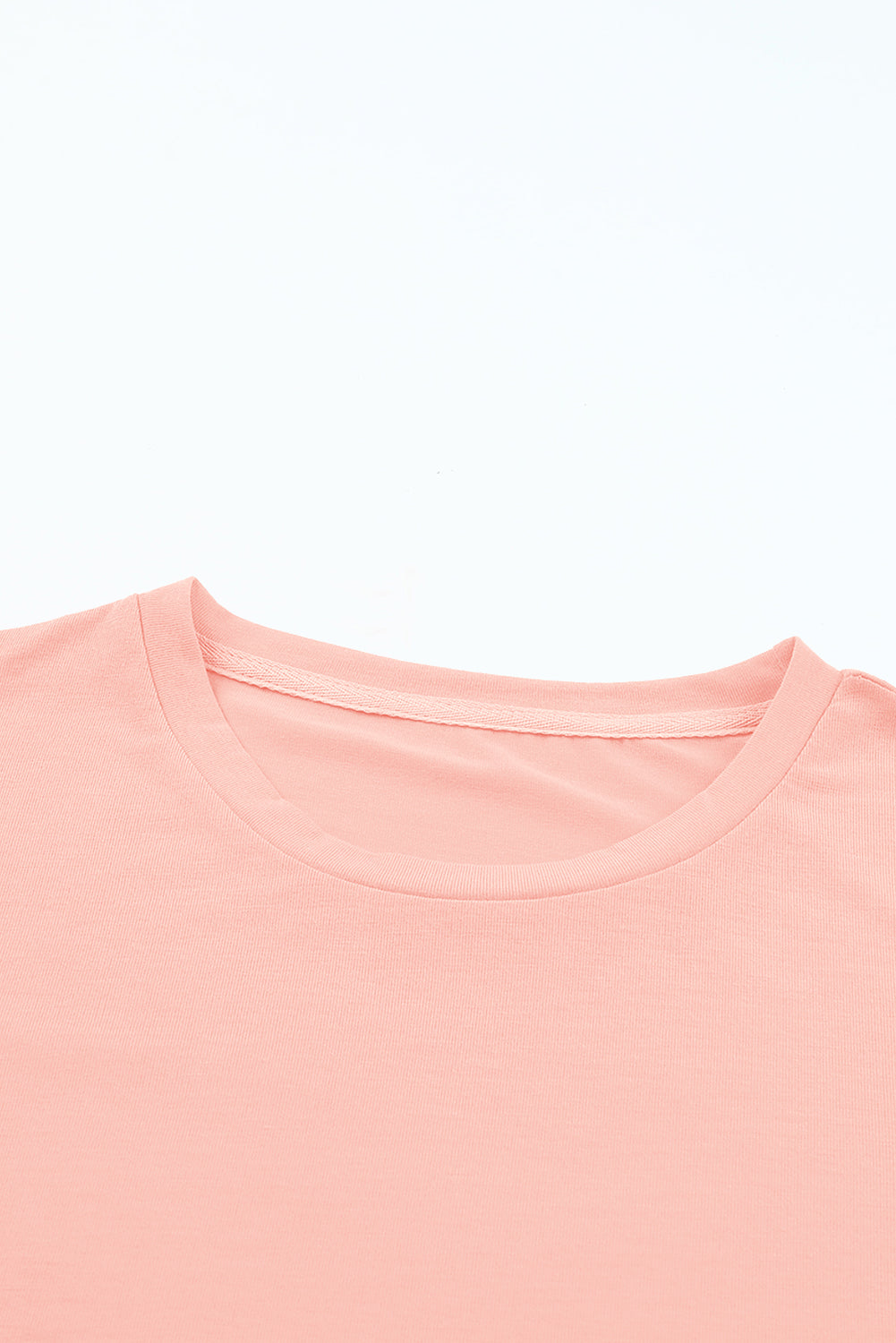 Lässiges, schlichtes Rundhals-T-Shirt in Rosa