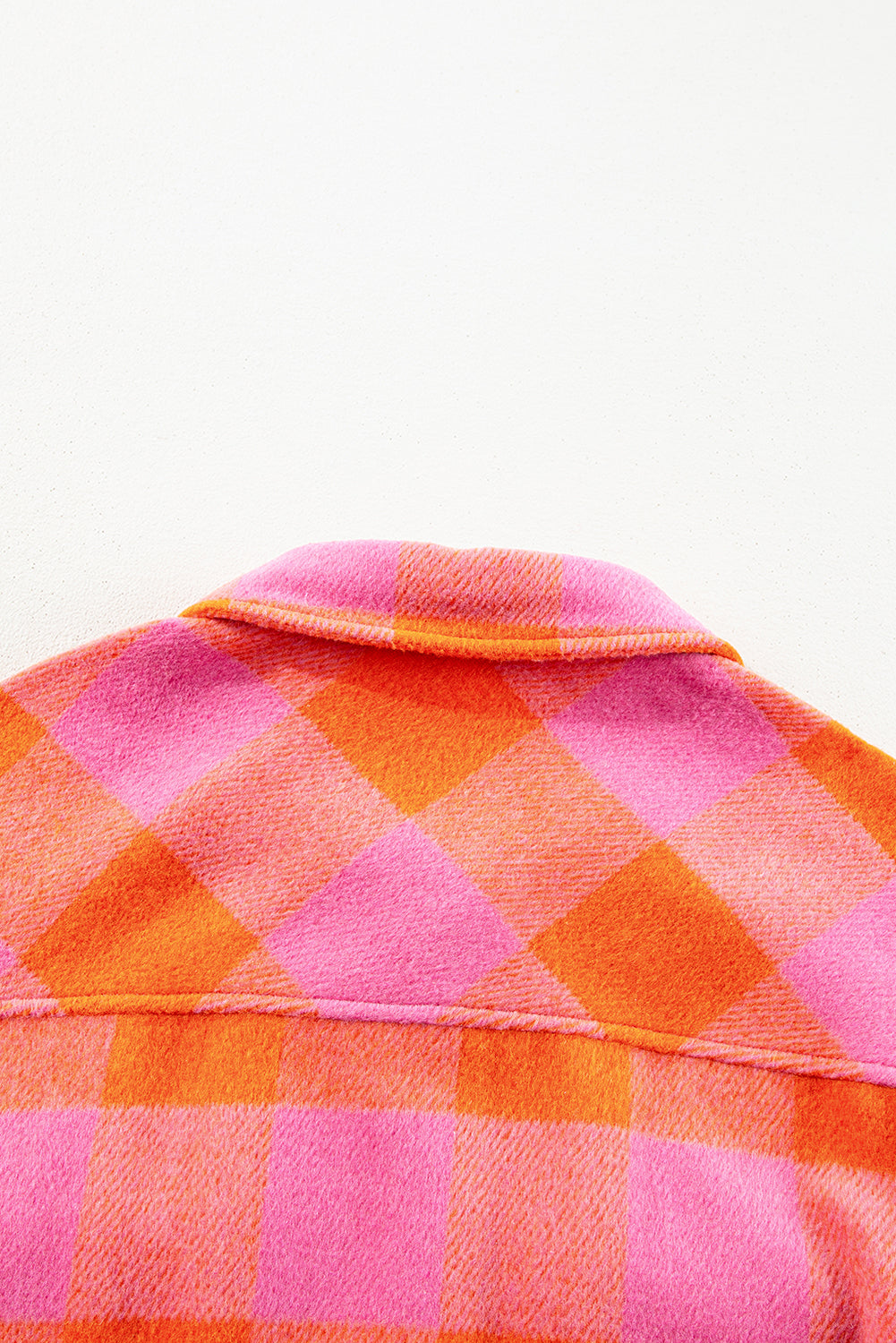 Orange karierte Jacke mit Brusttaschen und Umlegekragen