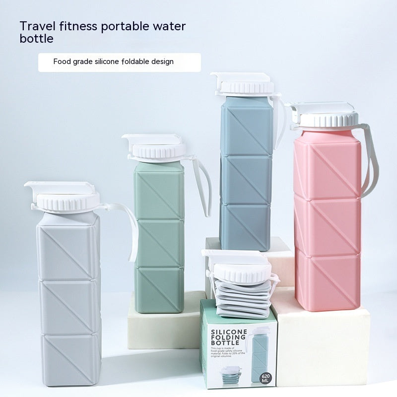 Faltbare Sport-Wasserflasche aus Silikon: Tragbar und einziehbar für Outdoor-Aktivitäten