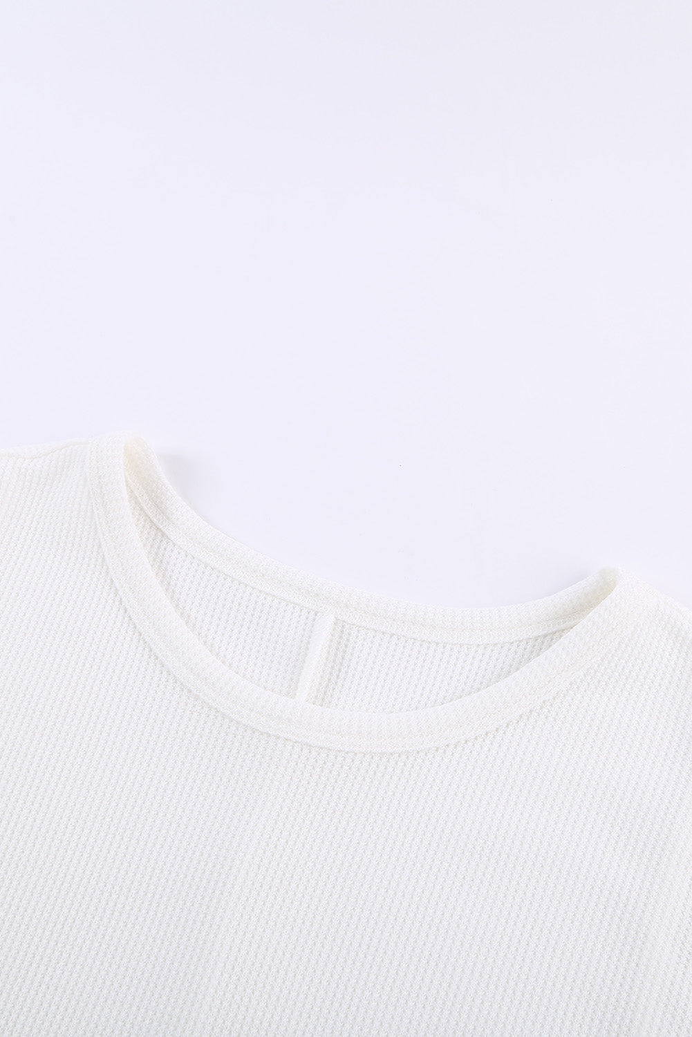 White Crew Neck Waffle Tank Top