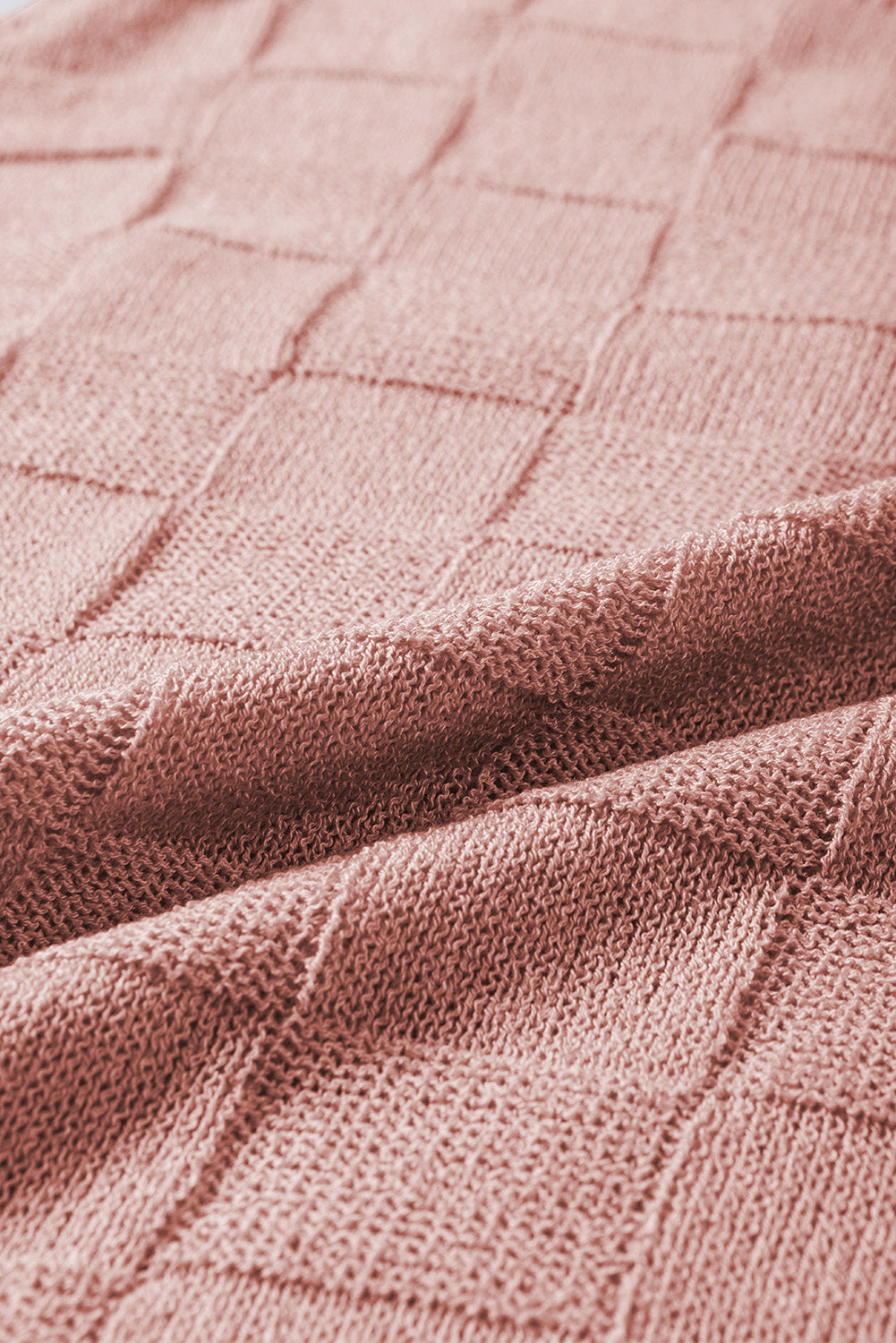 Staubrosa Strickpullover mit Gitterstruktur und kurzen Ärmeln