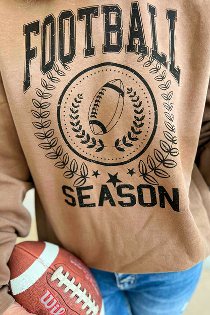 Khakifarbenes Rugby-Sweatshirt mit Grafik für den Spieltag