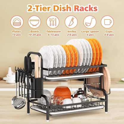 2-Tier Stainless Steel Dish Drying Rack
