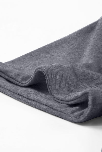 Graues, lässiges T-Shirt mit Rundhalsausschnitt