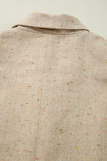 Elegante, einreihige Anzugjacke in Haferflockenfarbe