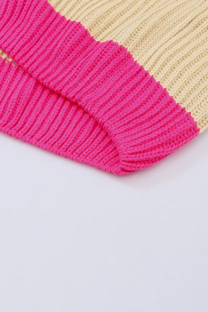 Gerippter, langer Cardigan mit Streifenmuster