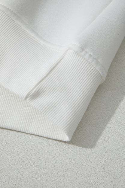 White FARM FRESH PUMPKINS Embroidered Graphic Thanksgiving Holiday Sweatshirt