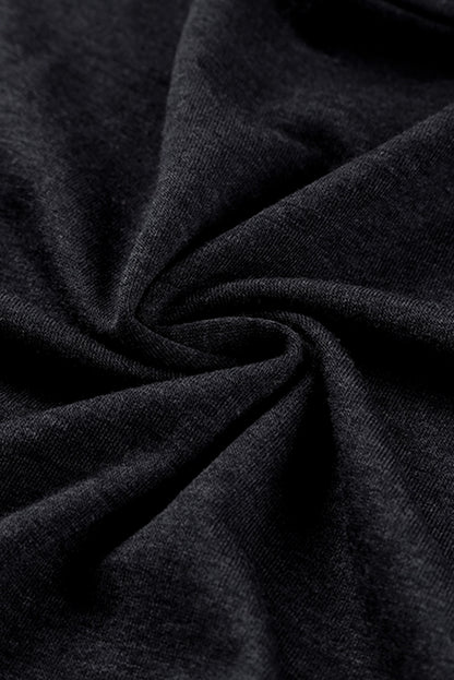 Schwarzes gestreiftes Langarm-Minikleid mit Leopardenmuster