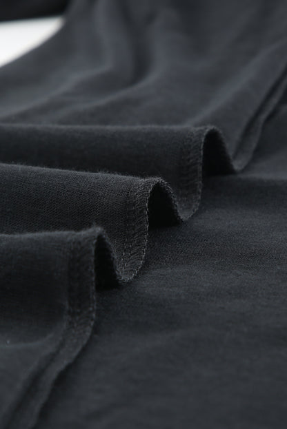 Schwarzer, einfarbiger Cardigan mit offener Vorderseite und Knöpfen