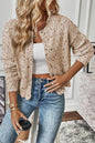 Aprikosenfarbener mehrfarbiger Konfetti-Pullover-Cardigan