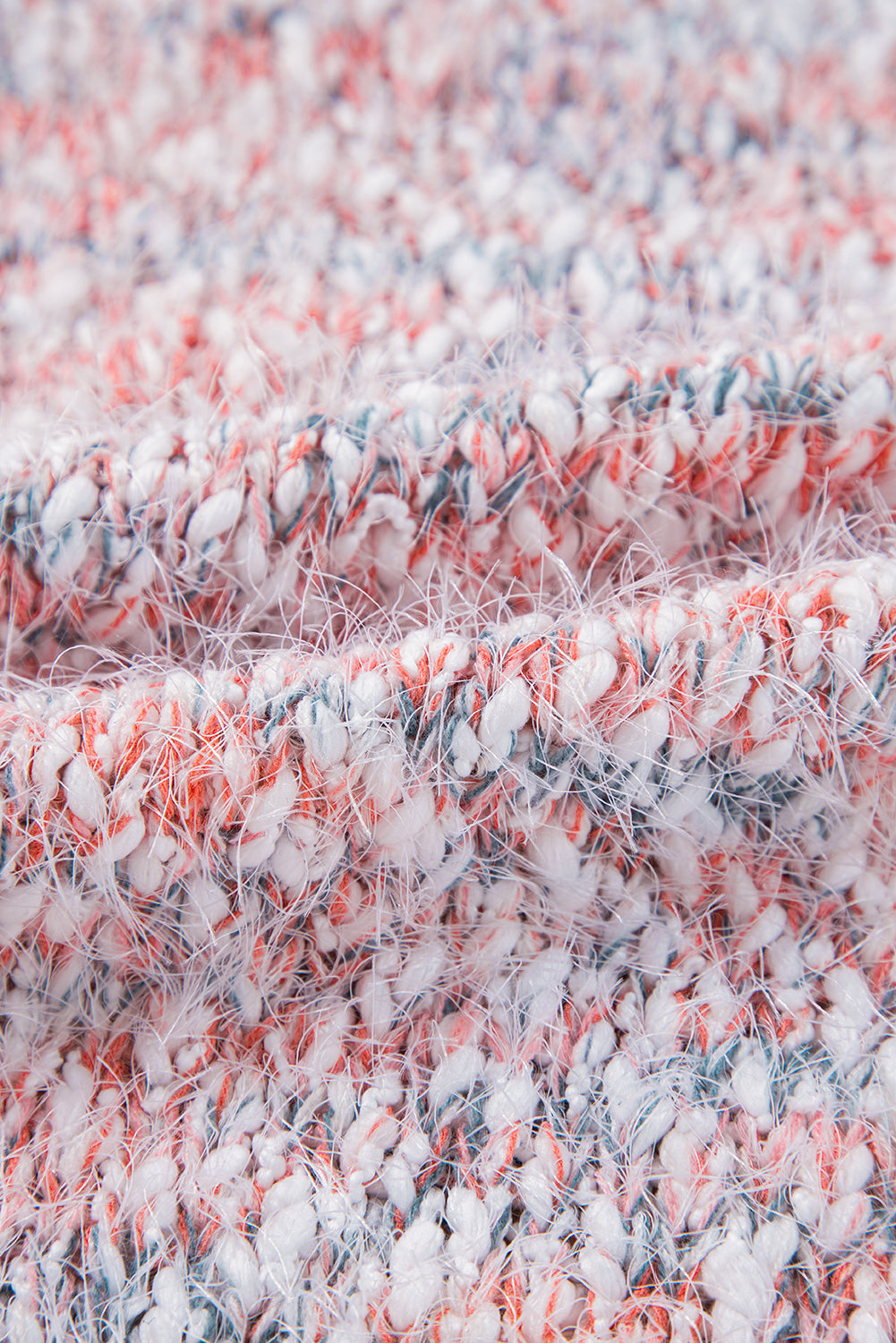 Rosa, mehrfarbige Strickjacke mit offener Vorderseite und Konfetti