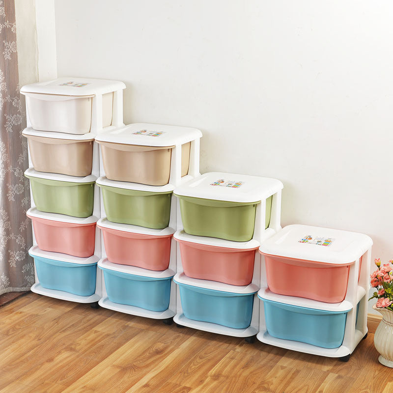 Schubladenschrank in Bonbonfarbe, Schrank mit Kunststoff-Finish, Schublade, Kleiderschrank, Unterwäsche, Socken, Schließfächer