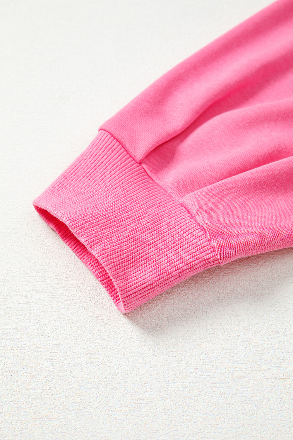 Bright Pink Plus Size Henley Drop Shoulder Pullover and Jogger Pants Two Piece Set