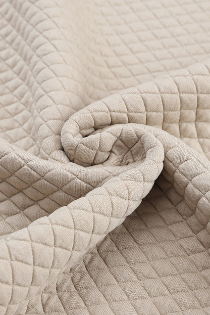 Aprikosenfarbenes Sweatshirt mit Raglanärmeln und Karomuster