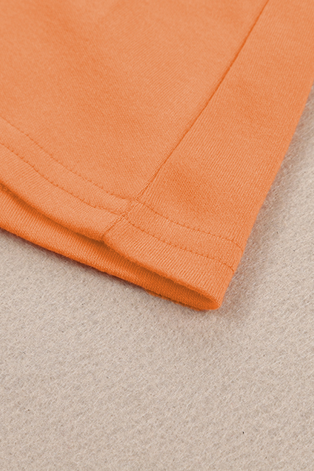 Orangefarbenes, schlichtes Langarm-Top mit Rundhalsausschnitt