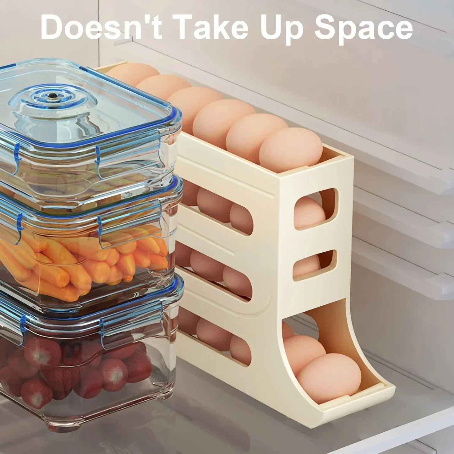 Automatic Egg Roller: Space-Saving Refrigerator Storage
