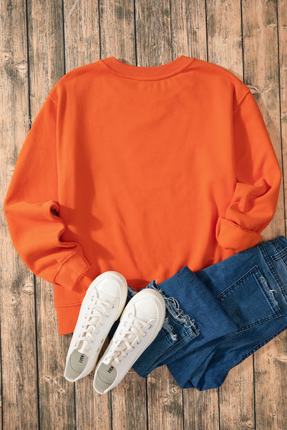 Einfarbiges Frottee-Sweatshirt mit überschnittener Schulter und Fleecefutter in Rotorange
