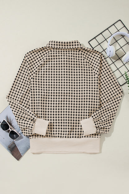 Schwarzes, zweifarbiges Pullover-Sweatshirt mit kontrastierendem Kragen in Übergröße