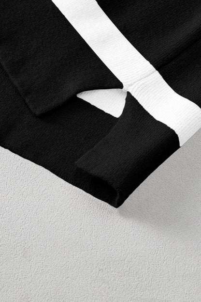Hellbeiger Oversize-Pullover mit Farbblockdesign