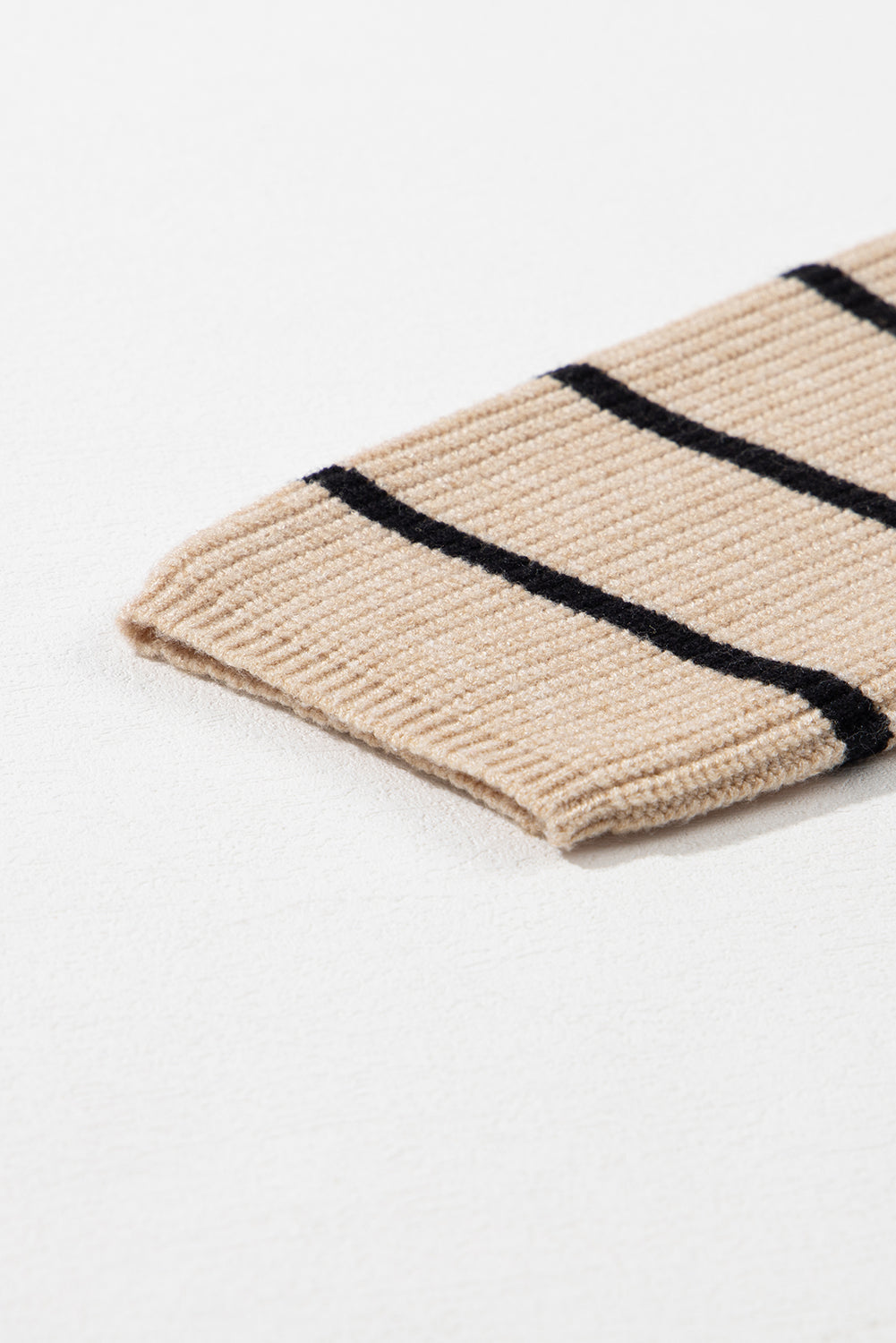 Schwarz gestreifter offener Cardigan mit Schalkragen und Taschen