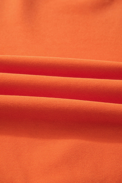 Einfarbiges Frottee-Sweatshirt mit überschnittener Schulter und Fleecefutter in Rotorange