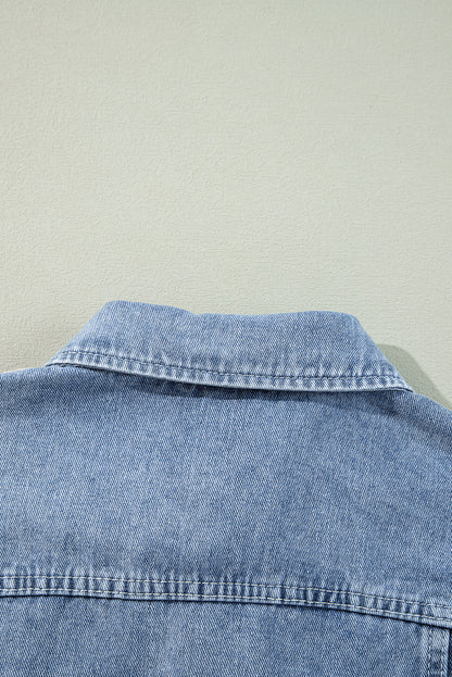 Beau Blue – Jeansjacke mit Rüschen und Klapptaschen