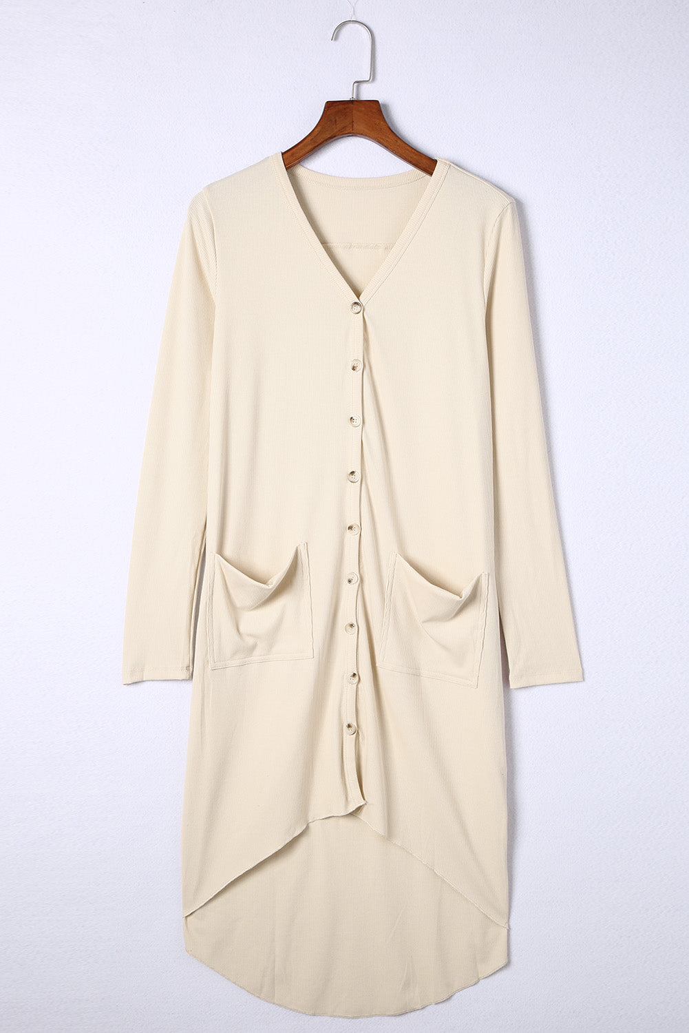 Apricot – Selected – High-Low-Cardigan mit Knopftaschen