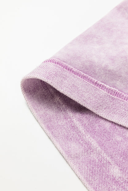 Übergroßes T-Shirt mit sichtbaren Nähten und überschnittener Schulter in Orchid Petal Mineral Wash