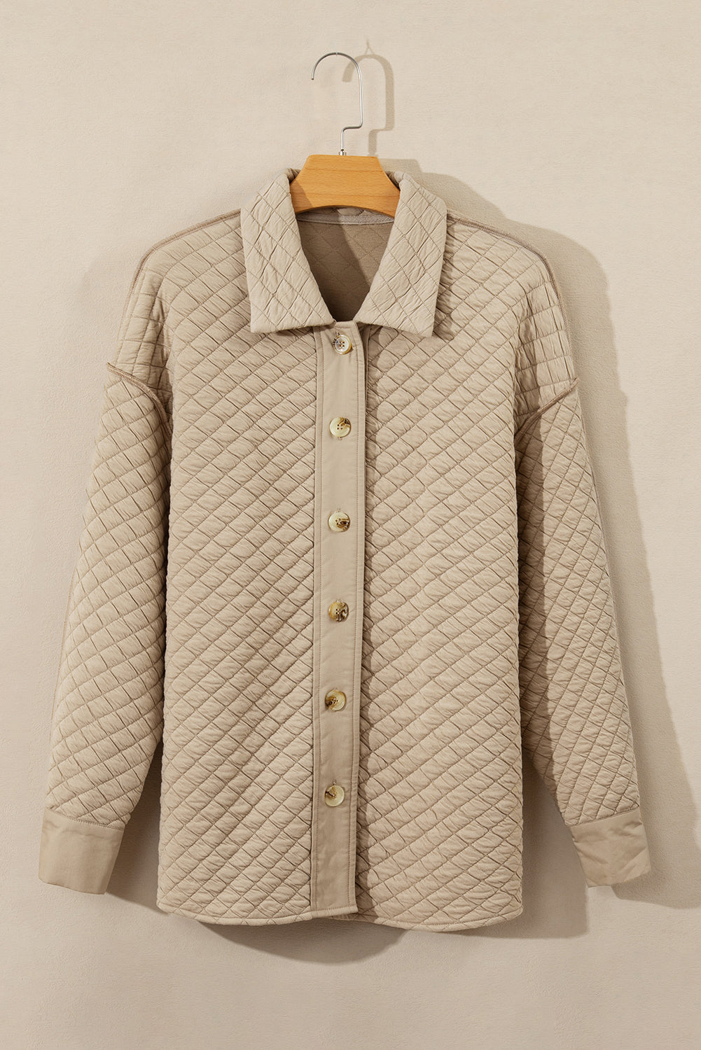 Jet Stream – Einfarbige, gesteppte Puffer-Hemdjacke mit Knöpfen