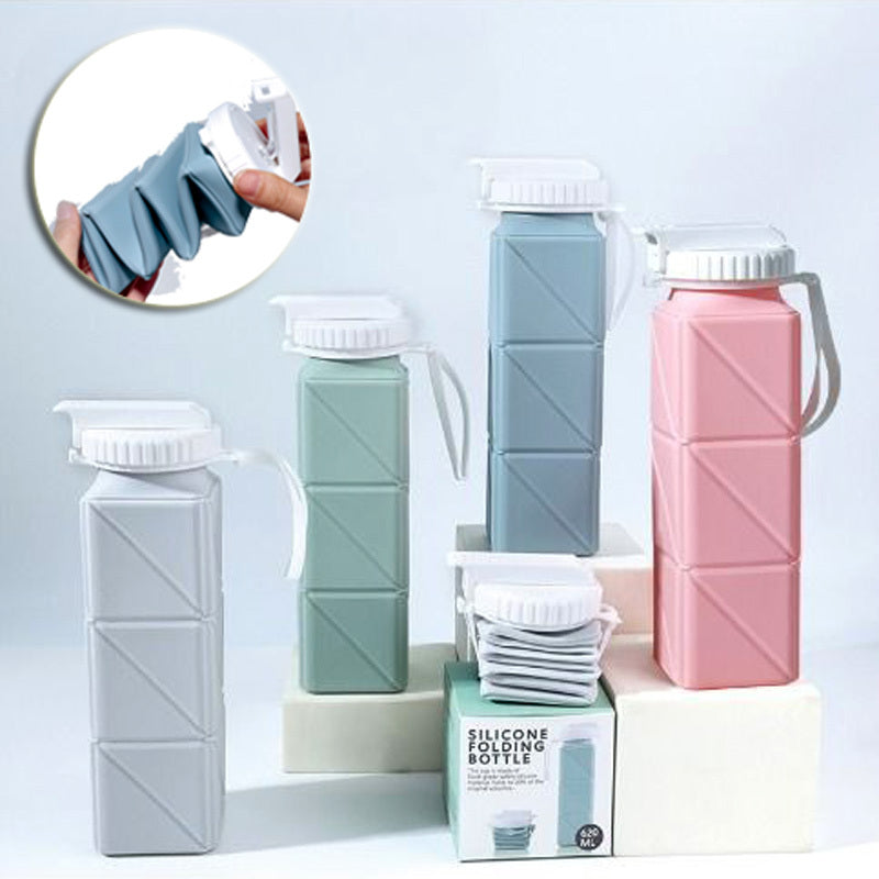 Faltbare Sport-Wasserflasche aus Silikon: Tragbar und einziehbar für Outdoor-Aktivitäten
