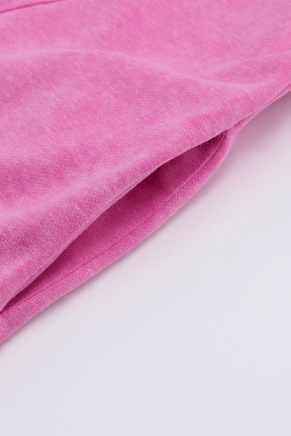 Rose Exposed Seam Twist Open Back Oversized Sweatshirt