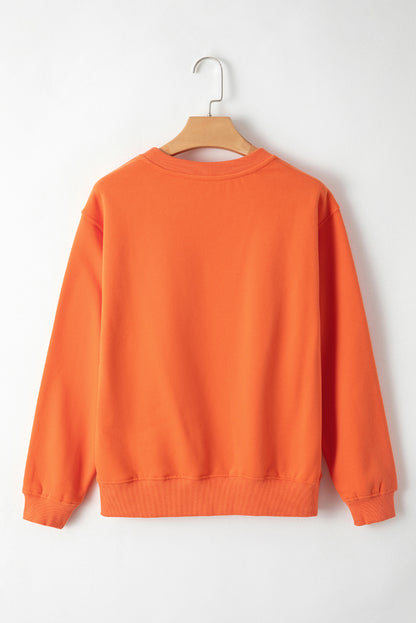 Einfarbiges Frottee-Sweatshirt mit überschnittener Schulter und Fleecefutter in Rotorange