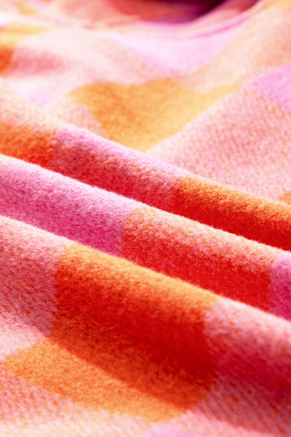 Orange karierte Jacke mit Brusttaschen und Umlegekragen