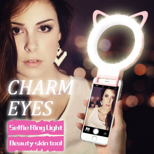 Kompatibel mit Apple, LED-Ringlicht, Selfie-Lampe, USB, für Mobiltelefone, Fotografia, Fotostudio-Beleuchtung für 5S, iPhone 7 Plus, Samsung Ringlicht-Telefon