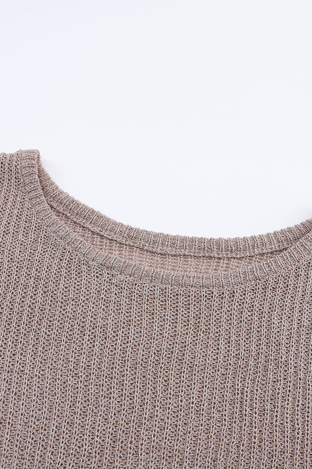 Grauer, lässiger Pullover mit Dolman-Ärmeln und hohem Bund