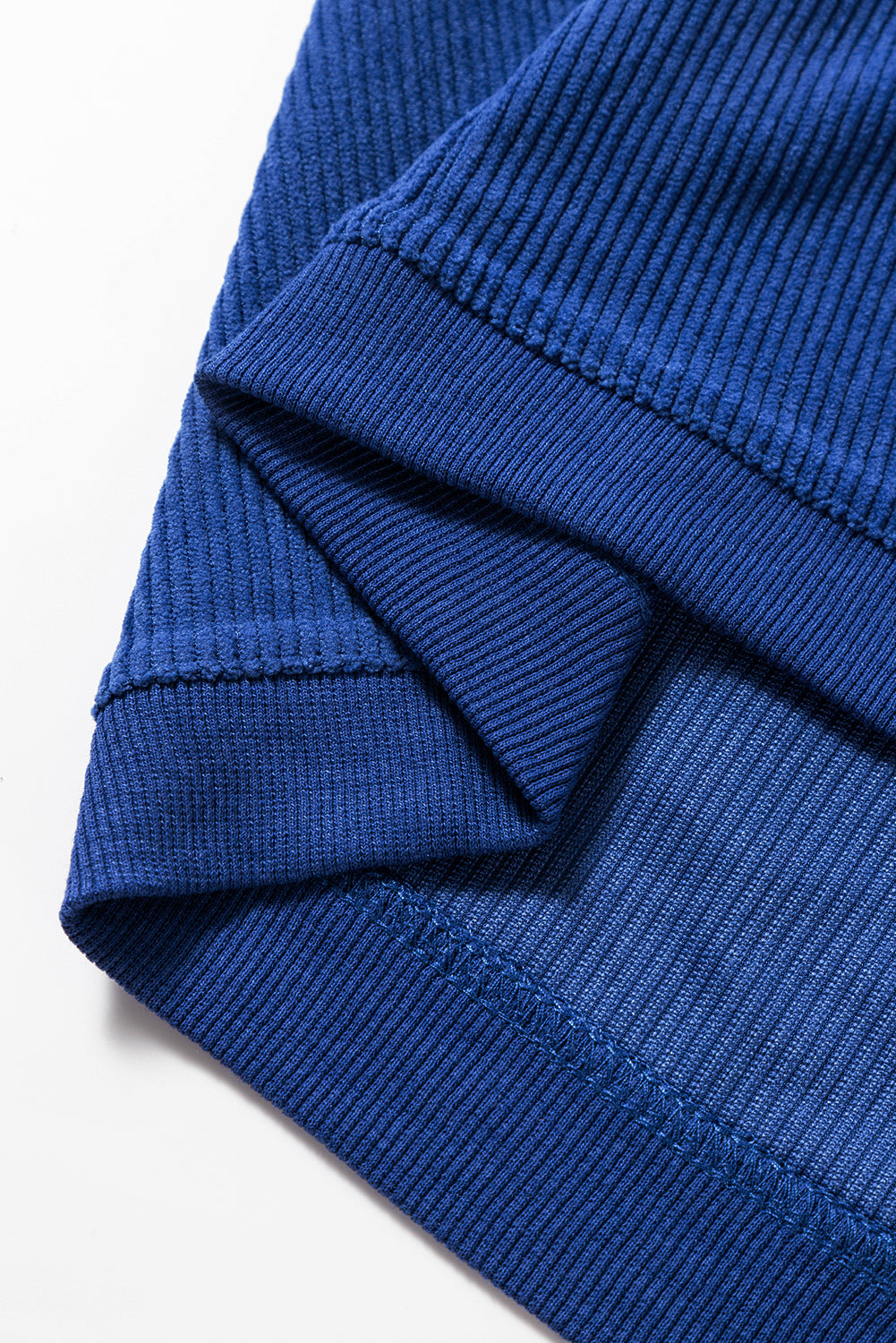 Dunkelblaues Oversize-Sweatshirt aus geripptem Cord