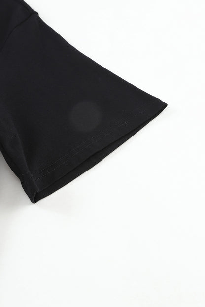 Schwarzes, übergroßes WALLEN-T-Shirt mit Kuhschädel-Grafik