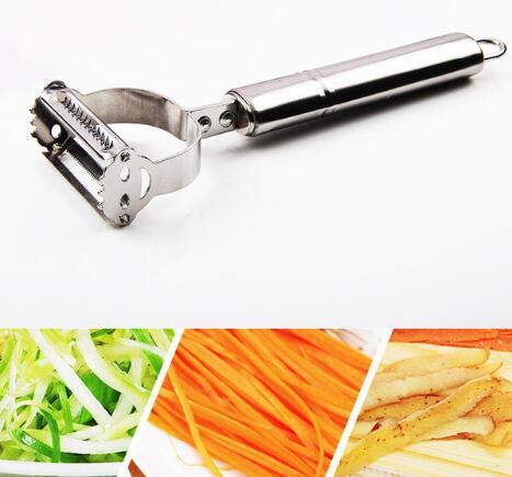 Stainless Steel 2-in-1 Potato Grater & Julienne Peeler: Kitchen Essential"
