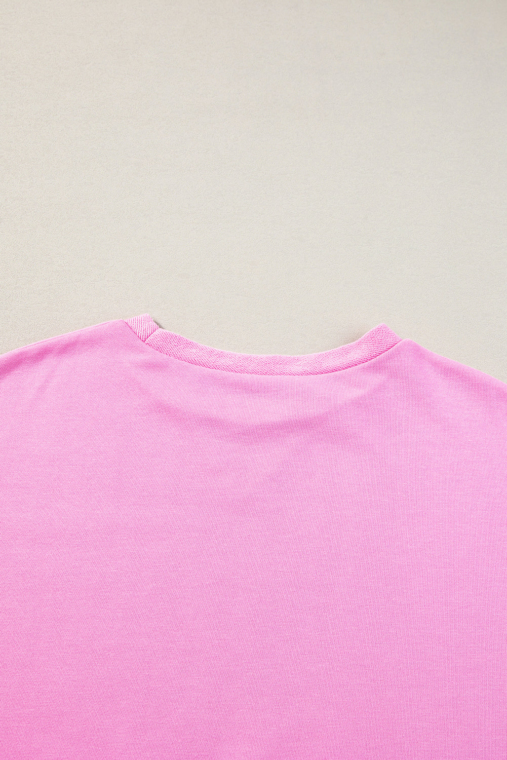 Pinkes French-Terry-Oberteil mit Farbblockdesign und Candy-Muster
