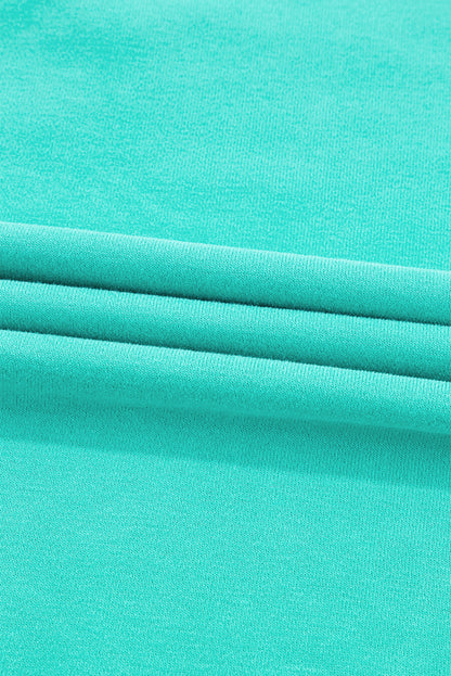 Aruba Blaues, schlichtes Sweatshirt mit Rundhalsausschnitt und überschnittener Schulter