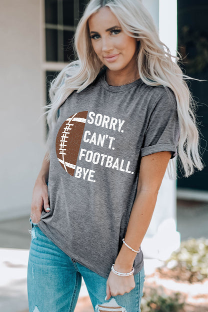 Graues lässiges T-Shirt mit American-Football-Grafik