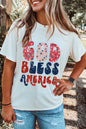 Weißes T-Shirt mit „God Bless America“-Grafik