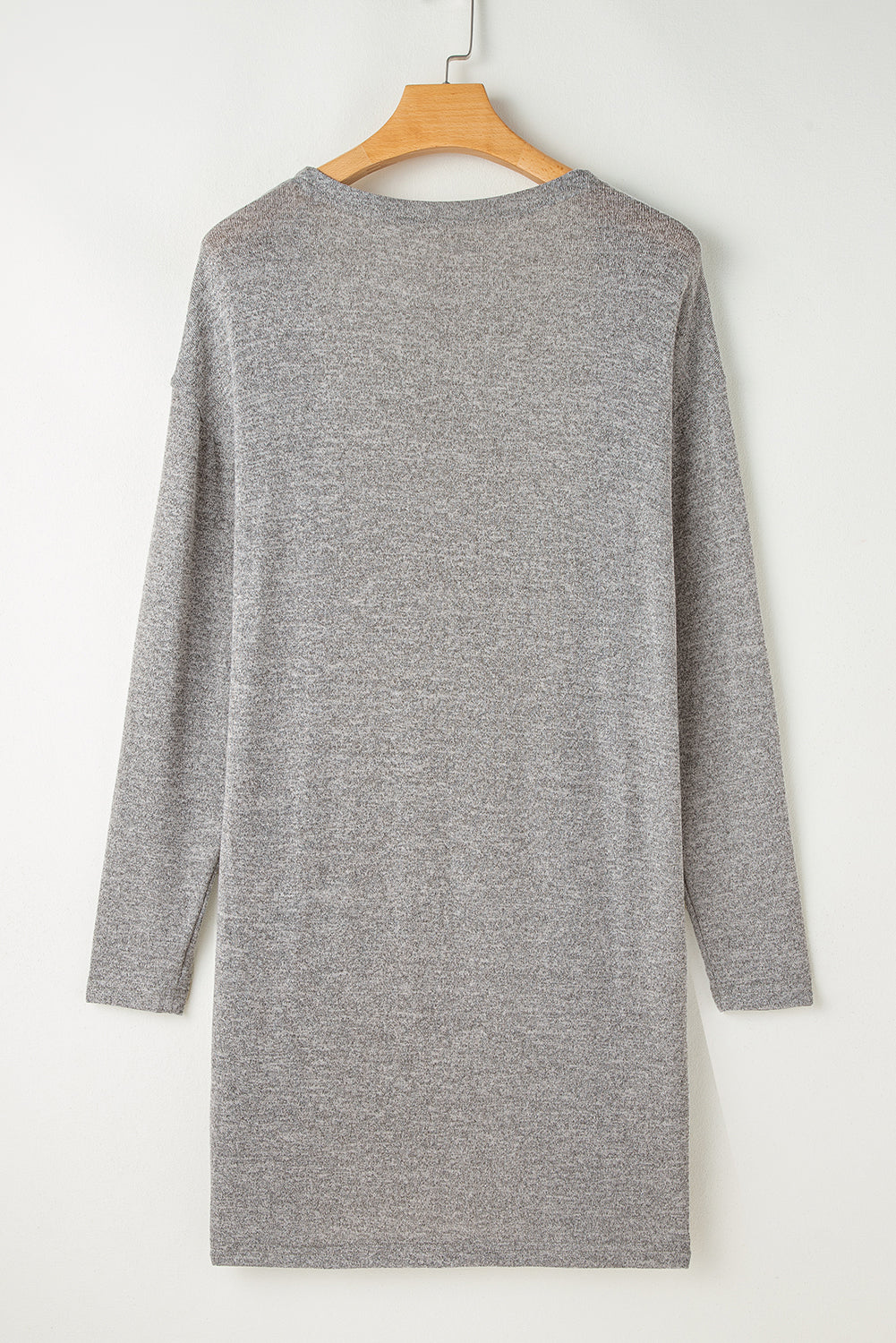 Leichte Strickjacke mit hoher Taille und offener Vorderseite in Volltonfarbe