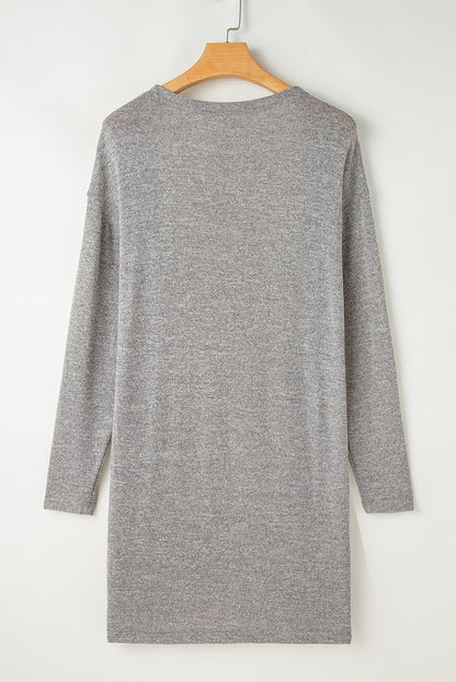 Leichte Strickjacke mit hoher Taille und offener Vorderseite in Volltonfarbe