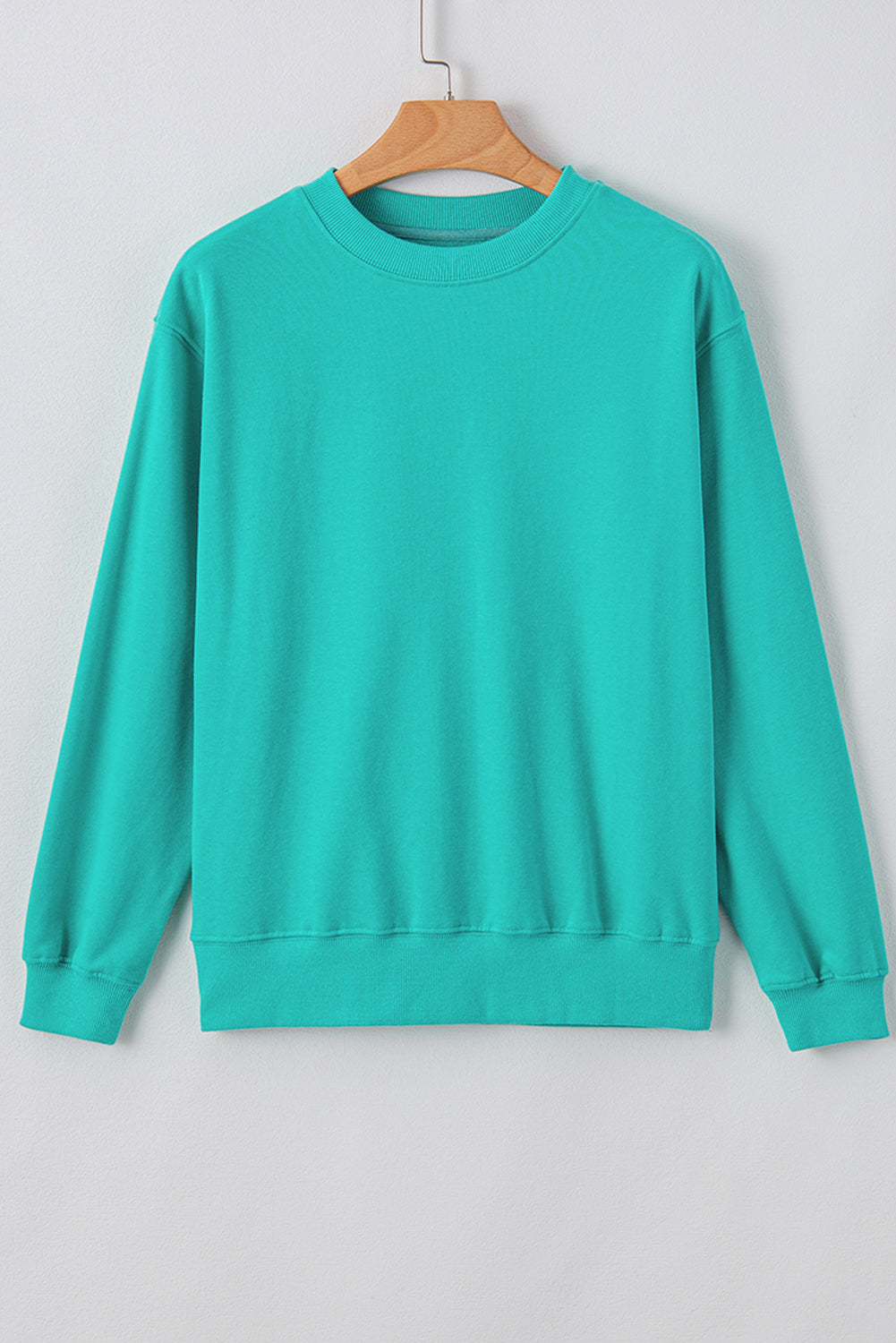 Aruba Blaues, schlichtes Sweatshirt mit Rundhalsausschnitt und überschnittener Schulter