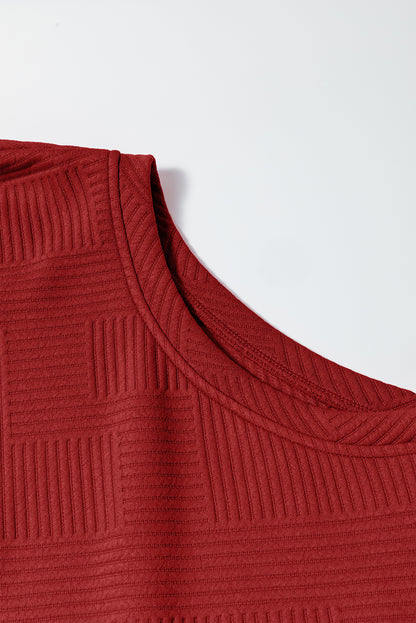 Red Dahlia – Ultra lockeres, strukturiertes, 2-teiliges Slouchy-Outfit