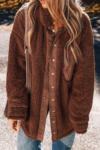 Red Clay Teddybär-Jacke aus Kunst-Lammfell