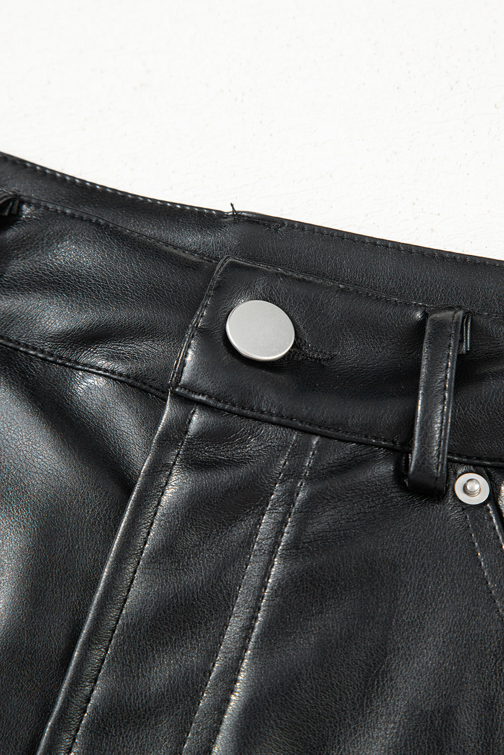 Black Faux Leather Side Slit Maxi Skirt