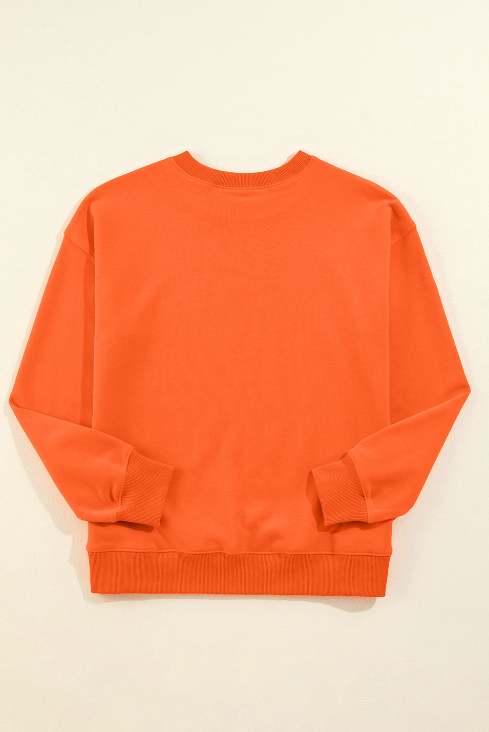 Orangefarbenes, einfarbiges, klassisches Sweatshirt mit Rundhalsausschnitt